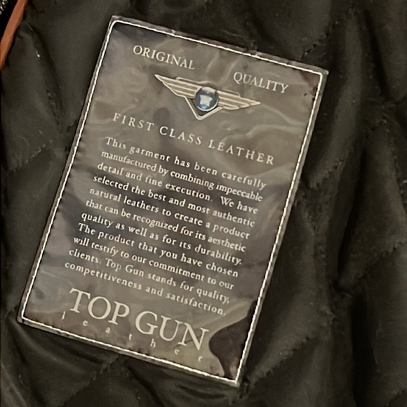 ⭐️ First Class Leather Top Gun Leather Jacket Coat Size Large - Picture 6 of 11